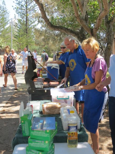 Sausage sizzle, hot work for the Lions club.