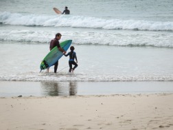taking daughter for a surf